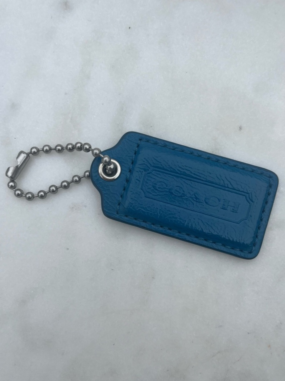 COACH Vintage Leather Hang Tag, Blue